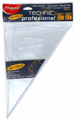 Escuadras Profesional #1306 Juego 45/60 21cm c/bisel Acrílico Maped® Bolsa 734365120218 01