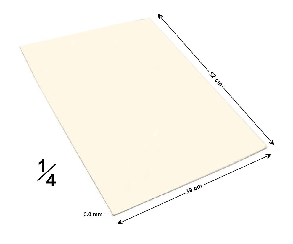 Cartón Batería Cuarto Doble Grueso 3,0mm Crema 39×52cm Jiss® 11-11609-C Hoja 7501046090824 01
