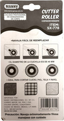 Cuchilla Rotatoria c/Mango Grip Ø 45mm Diametro MANNY® SX-778 Pieza 7502285231702 02