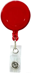 Broche p/Gafete Retráctil Clip tipo Yoyo trasnparen Rojo 60cm D'novac® GA001ZX-RJ Pieza 01