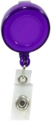 Broche p/Gafete Retráctil Clip tipo Yoyo trasnparen Morado 60cm D'novac® GA001ZX-MO Pieza 01