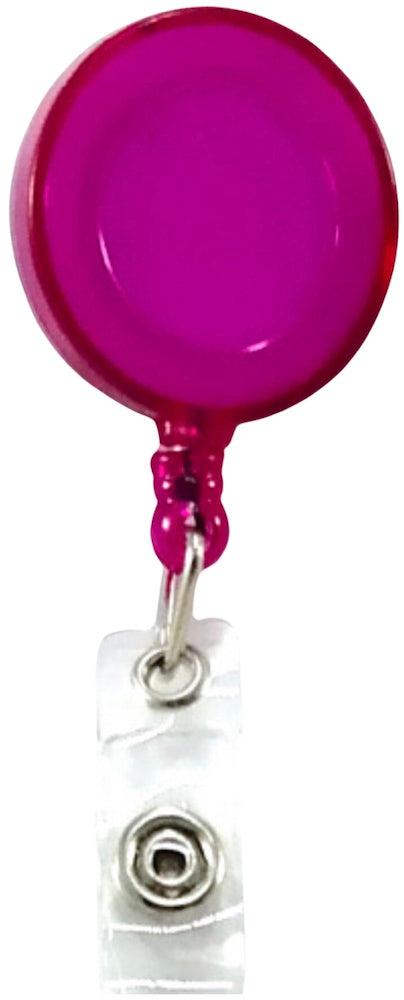 Broche p/Gafete Retráctil Clip tipo Yoyo trasnparen Fiusha 60cm D'novac® GA001ZX-FI Pieza 01