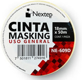Cinta Adhesiva Masking Crema 18mm×50m Nextep® NE-609D Pieza 7501811274916 01