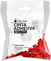 Cinta Adhesiva Corte Fácil Bolsa c/2 Transparente 18mm×33m Nextep® NE-607T Paquete 7501811274855 01