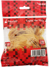 Ligas de Hule Bolsa 100g Natural Nº18 Nextep® NE-018 Bolsa 7501811272981 01