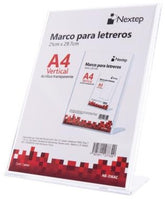 Marco p/Letrero Vertical Transparente A4 Acrilico 21×29.7cm Nextep® NE-316AC Pieza 7501811277320 01