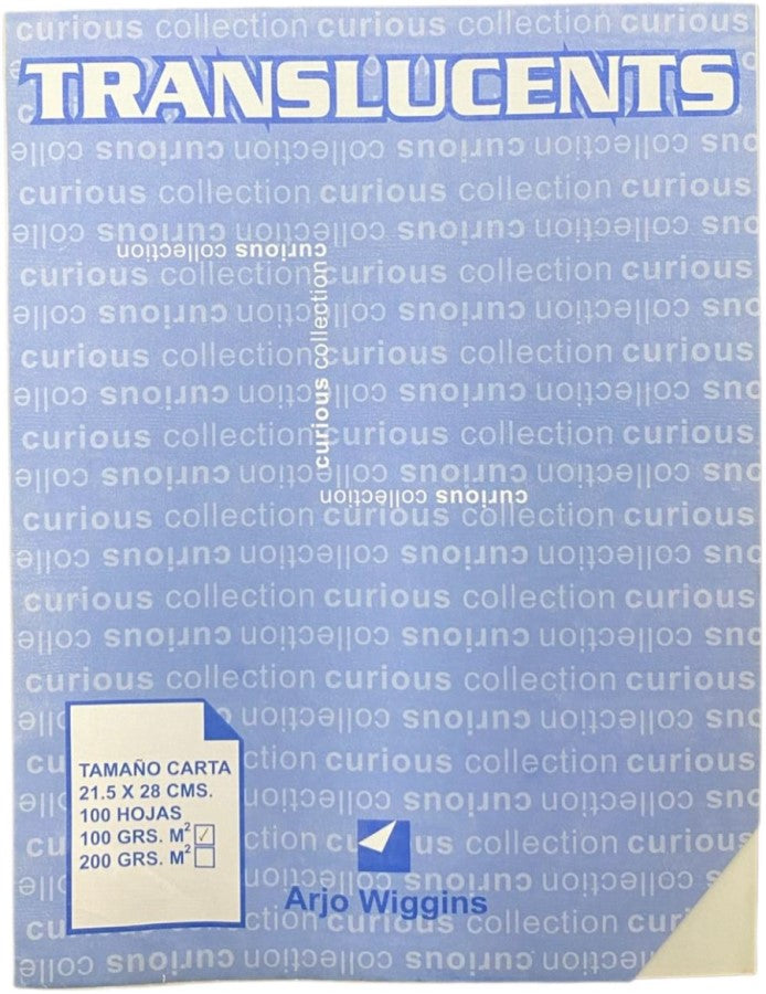 Papel Curious Translucent c/100 Bright White Ir Carta 100g Arjowiggins® 3XP1BWM Cien hojas 01