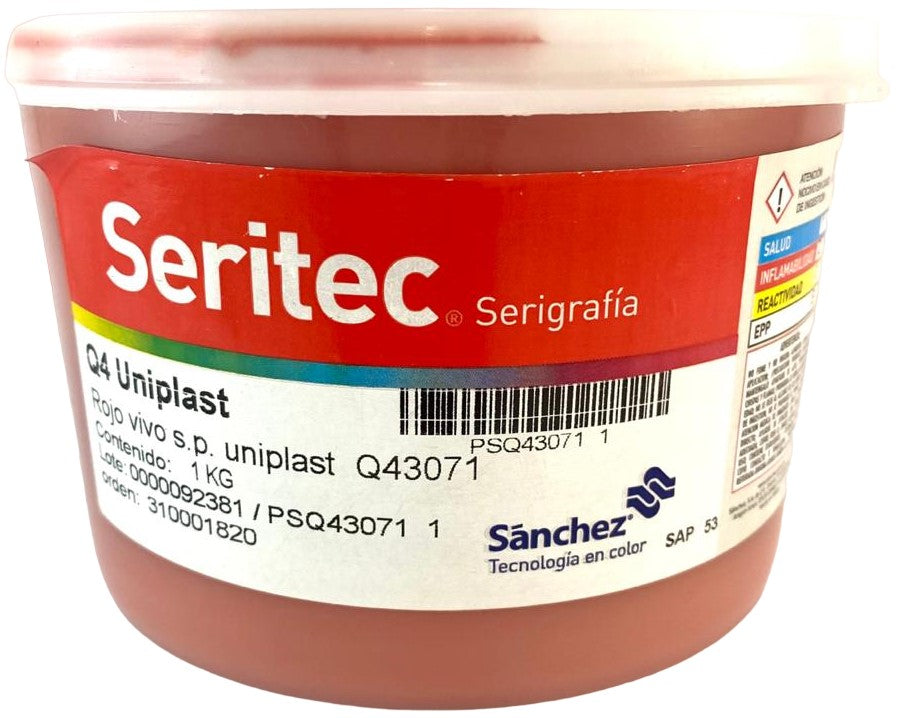 Tinta Serigrafía Uniplast SP 1kg Rojo Vivo Q4 3071 Sanchez® PSQ43071 1 Kilo 01