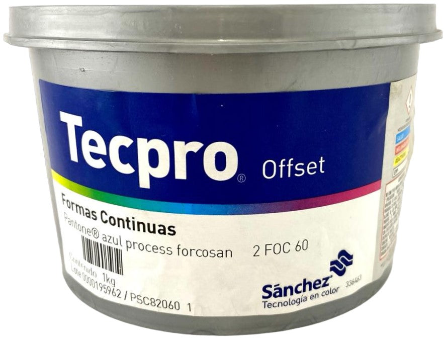 Tinta tono Pantone®formas Forcosan 1kg Azul Process 2 FOC 60-1 Sanchez® PSC82060 1 Kilo 01