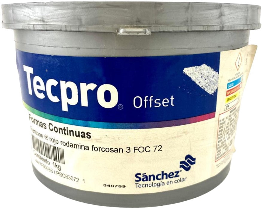 Tinta tono Pantone®formas Forcosan 1kg Rodamina 3 FOC 72-1 Sanchez® PSC83072 1 Kilo 01