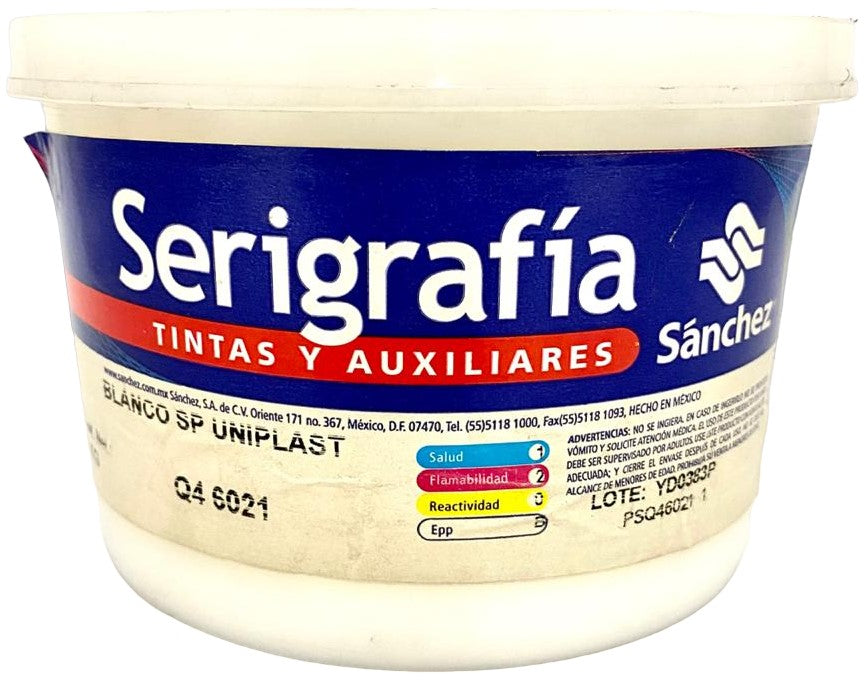 Tinta Serigrafía Uniplast SP 1kg Blanco Q4 6021 Sanchez® PSQ46021 1 Kilo 01