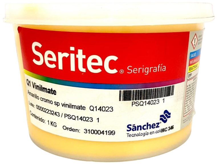 Tinta SerigrafíaVinilMate 1kg Amarillo Cromo Q1 4023 Sanchez® PSQ14023 1 Kilo 01