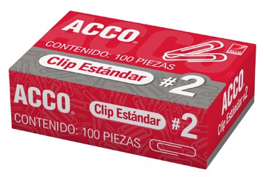 Clips Standard Galvanizado c/100 #2 27.5mm ACCO® Caja 7501357016605 01