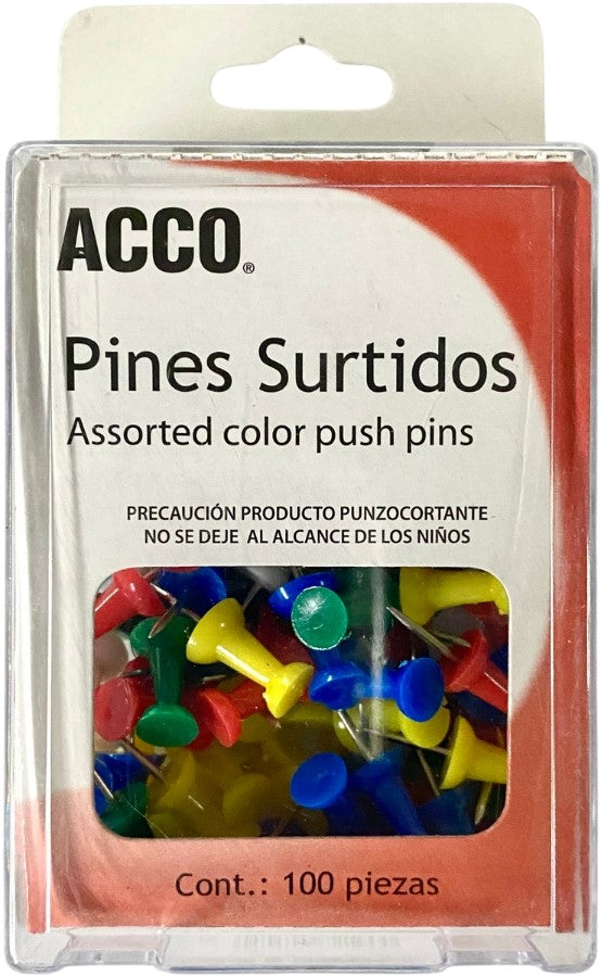 Chinchetas Tipo Barril Colores c/100 ACCO® P1167 Caja 50505721900 01
