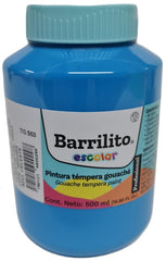 Pintura Témpera Gouaché 500ml Azul Celeste Barrilito® TG503 Contenedor plástico 7501214920298 01