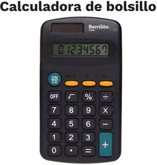 Calculadora Básica Bater. 7723 8 Dígitos Barrilito® 7723G Pieza 7501214979579