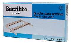 Broches p/Archivo c/50 8cm Barrilito® 946 Caja 7501214999423 01
