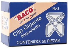 Clips Mariposa Tropicalizado c/50 #2 34×37mm Baco® CL018 Caja 7501174912319 01