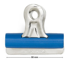 Broche Sujeta Papel Bulldog #200 Azul Claro 55mm Baco® BR002 Pieza 7501174910025 01
