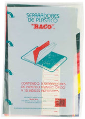 Separador Hojas p/Carpeta Plástico c/5 Colores Oficio Baco® CV092 Bolsa de plástico 7501174917512 01