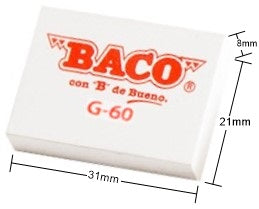 Borrador G-60 Chico Blanco 31×21×8mm Baco® GM001 Pieza 7501174994117 01