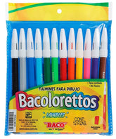 Marcador base Agua Bacôlorettos Est.Vinilo Colores Est.c/12 Baco® MR119 Estuche 7501174951318 01