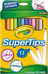 Marcador base Agua SúperTips Delgados Colores Est.c/12 Crayola® 58-0912 Estuche 7501058209122 01