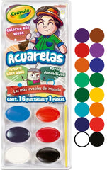 Acuarelas en Plástico c/Pincel Colores Est.c/16 Crayola® 530516 Estuche 7501058253163 01