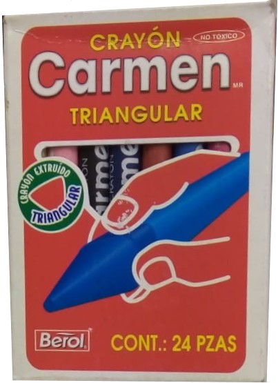 Crayón Triangular Carmen Colores Est.c/24 Berol® Estuche 7501030643197