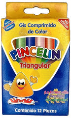 Gis Comprimido Triangular Colores c/12 Pincelín® Pieza 01