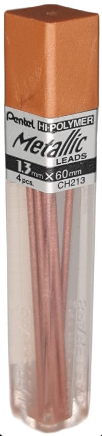 Minas Metallic 1.3×60mm 1.3mm Bronce Tubo c/4 Pentel® CH213M-E Tubo 72512130025 01