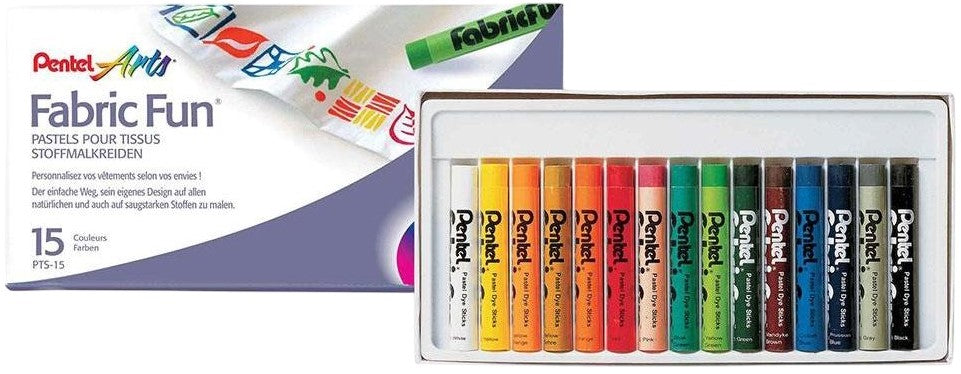 Gis p/Arte Pastel para Tela c/15 Colores Pentel® PTS-15 Estuche 5011433901296 01