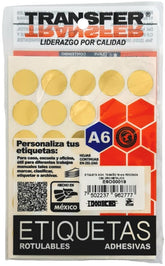 Etiqueta Adhesiva Circulo c/90 o Oro 19mm TRANSFER® E6O00019 Bolsa 7502237962777 01