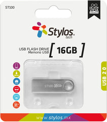 Memoria USB Tipo A 2.0 16gb Metálica ST100 Stylos® Tech STMUSB2B Pieza 7503024582383 01