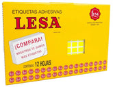 Etiqueta Adhesiva Clásica c/2160 12 hojas Amarillo Neón #01 12×9mm Lesa® Pieza 01