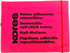 Notas Adhesivas Fluorescente 40hjs Rosa Neón 3×4" Kores® Pieza 7501037009934 01