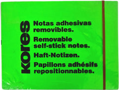 Notas Adhesivas Fluorescente 40hjs Verde Neón 3×4" Kores® Pieza 7501037009941