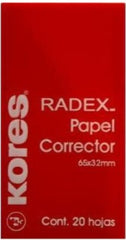 Corrector p/Máquina Radex Rojo c/20 Blanco 65×32mm Kores® 091 Estuche 7501037006704