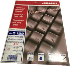 Etiqueta p/Impresora VHS 4.7×7.8cm 6×Hoja y 25hjs Blanco 1.7×14.7cm Janel® J-5199 Sobre 750103510590