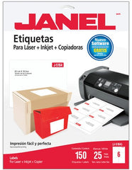 Etiqueta p/Impresora c/150 6 × Hoja 25hjs Blanco 3-1/3×4" Janel® J-5164 Sobre 7501035105720 01