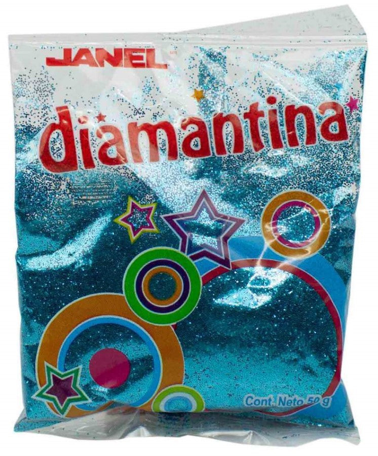 Diamantina Fina C-15 50g Azul Turquesa09 Janel® D50C150109 Bolsa 607361572612 01