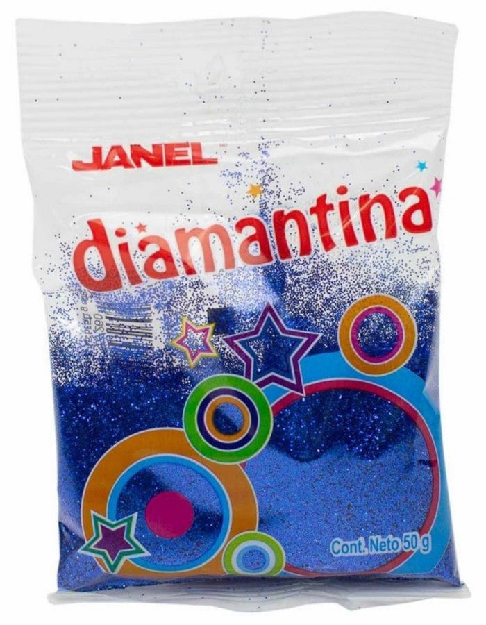 Diamantina Fina C-15 50g Azul Rey 08 Janel® D50C150108 Bolsa 607361572605 01