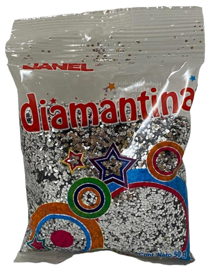 Diamantina Hexagonal C-40 50g Plata 22 Janel® D50C400122 Bolsa 607361572544 01