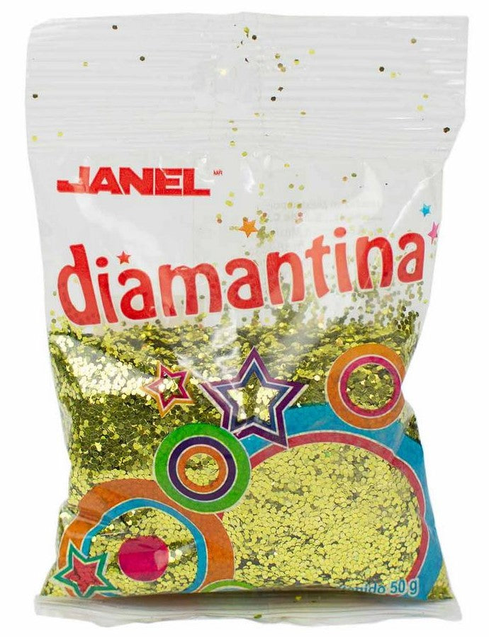 Diamantina Hexagonal C-40 50g Verde Limón 12 Janel® D50C400112 Bolsa 607361572506 01