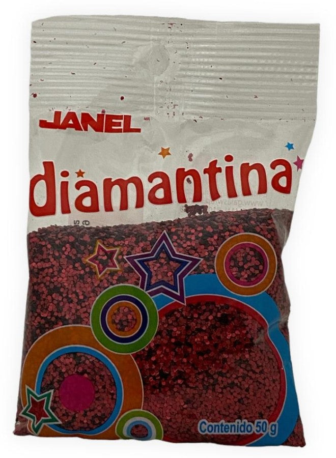 Diamantina Hexagonal C-40 50g Rojo 02 Janel® D50C400102 Bolsa 607361572469 01