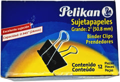 Broche Sujeta Papel Grande c/12 Negro 50mm 2" Pelikan® 1260002 Caja 7501015216071 02