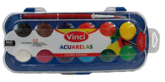 Acuarelas en Plástico Estuche c/Pincel Colores c/12 23mm Vinci® 67884 Pieza 7501014600260 01