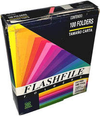 Fólder Color Neón FlashFile® pack c/100 Coral Neón Carta Irasa® FF-2272 Caja 7501249822727 01