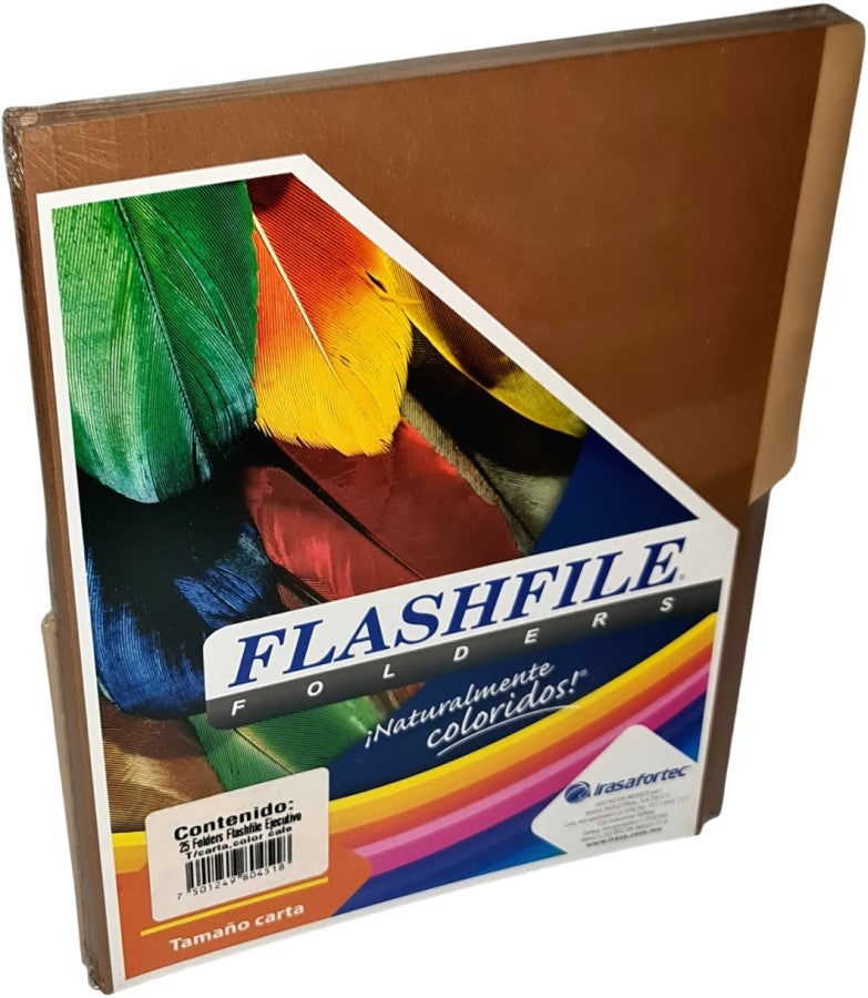 Fólder Bitono FlashFile® Ejecutivo c/25 Café Carta Irasa® FF-0451 Paquete 7501249804518 01