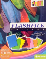 Fólder Color Neón FlashFile® pack c/100 Colores Neón(5) Carta Irasa® FF-2275 Caja 7501249822758 01